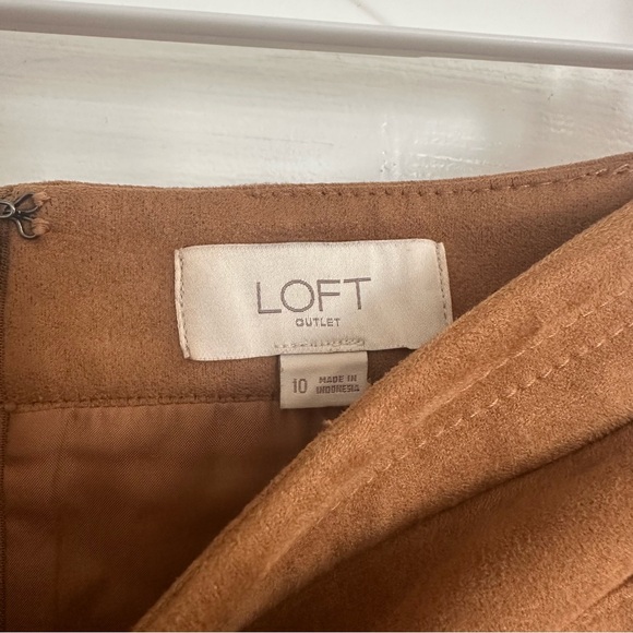 LOFT Outlet Brown Suede Mini Skirt - Picture 3 of 4